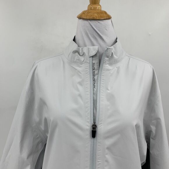 Sun Mountain Jacket Womens XL Extra Large Light Gray Monsoon Golf Full Zip Mock - Picture 3 of 13
